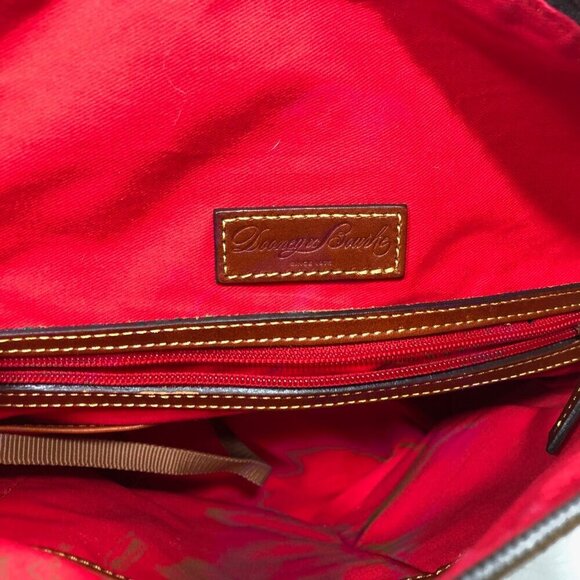 DOONEY & BOURKE Navy Blue Nylon Crossbody Tote Adjustable Leather Straps Red Int - Picture 8 of 16